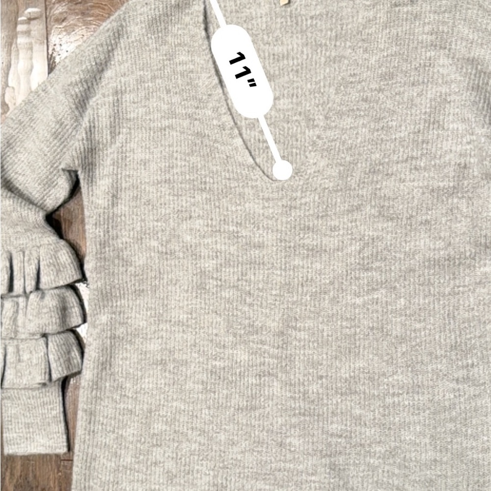 Mystree Gray Ruffle Sleeve Sweater NWOT - Picture 10 of 14